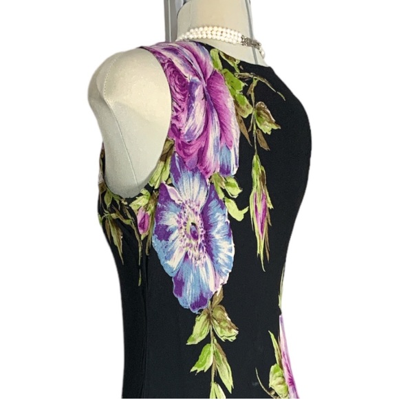 American Angel Gorgeous Black and Purple Floral Printed Maxi Dress Size … - Picture 12 of 16